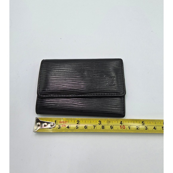 louis-vuitton-black-epi-  Louis Vuitton Epi Leather Black Key Holder Wallet‎ Authentic